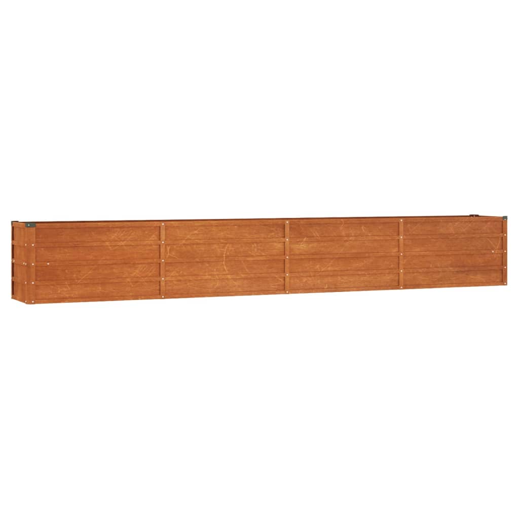 Letto Rialzato da Giardino Ruggine 320x40x45 cm Acciaio Corten - homemem39