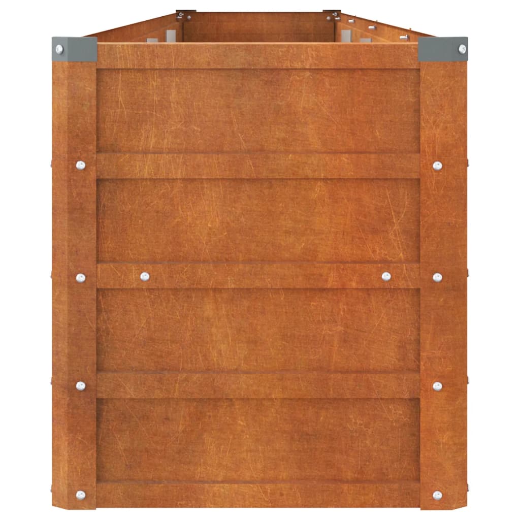 Letto Rialzato da Giardino Ruggine 320x40x45 cm Acciaio Corten - homemem39
