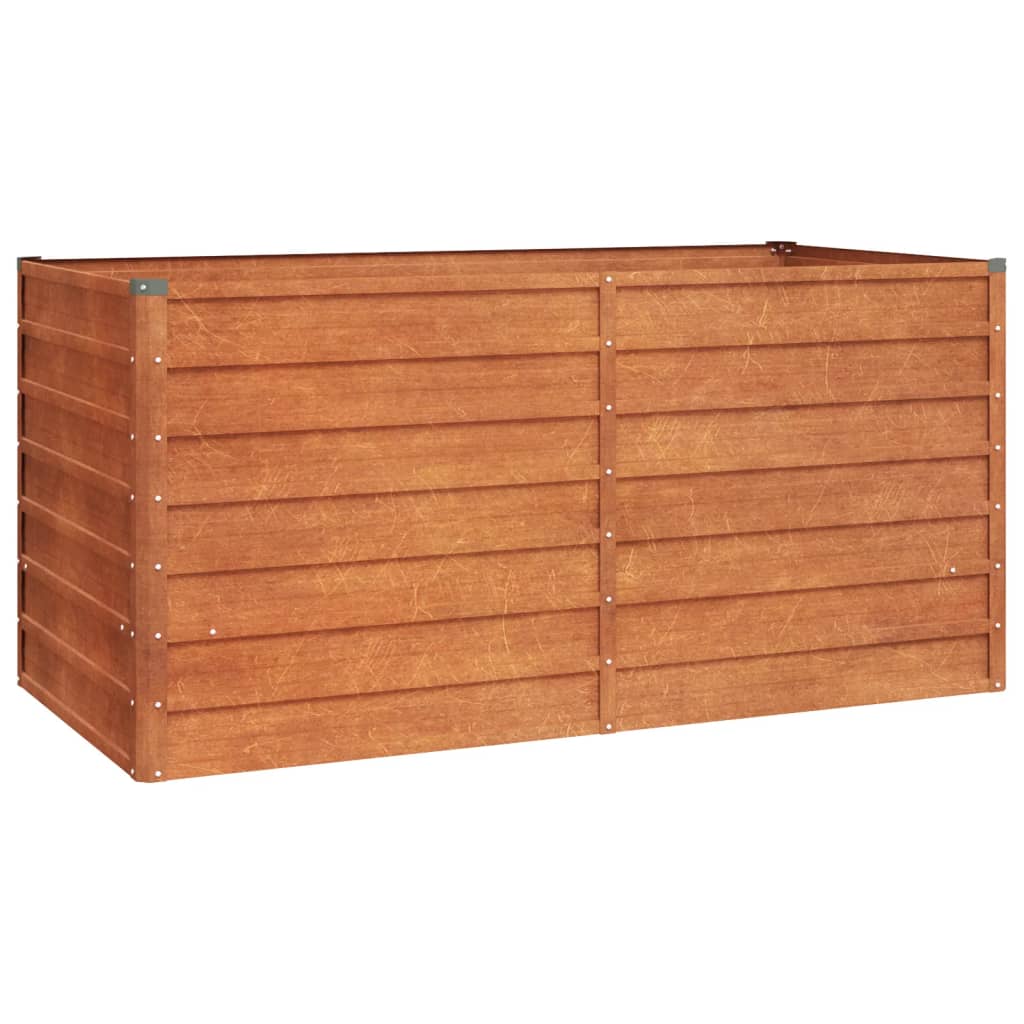 Letto Rialzato da Giardino Ruggine 160x80x77 cm Acciaio Corten - homemem39