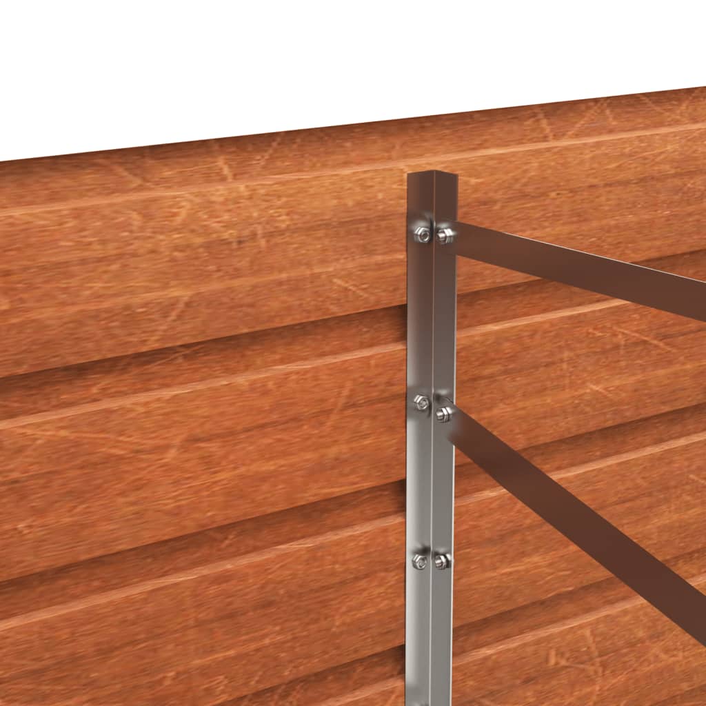 Letto Rialzato da Giardino Ruggine 160x80x77 cm Acciaio Corten - homemem39