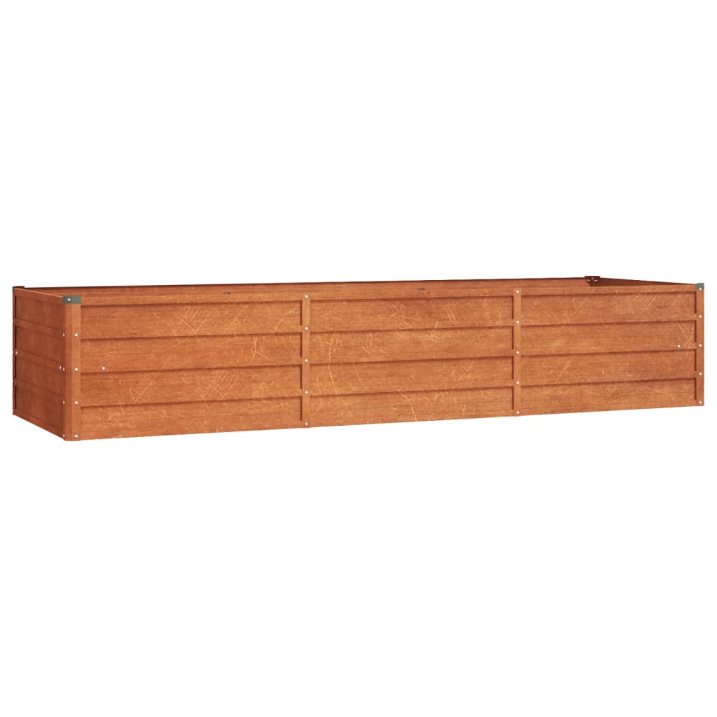 Letto Rialzato da Giardino Ruggine 240x80x45 cm Acciaio Corten - homemem39