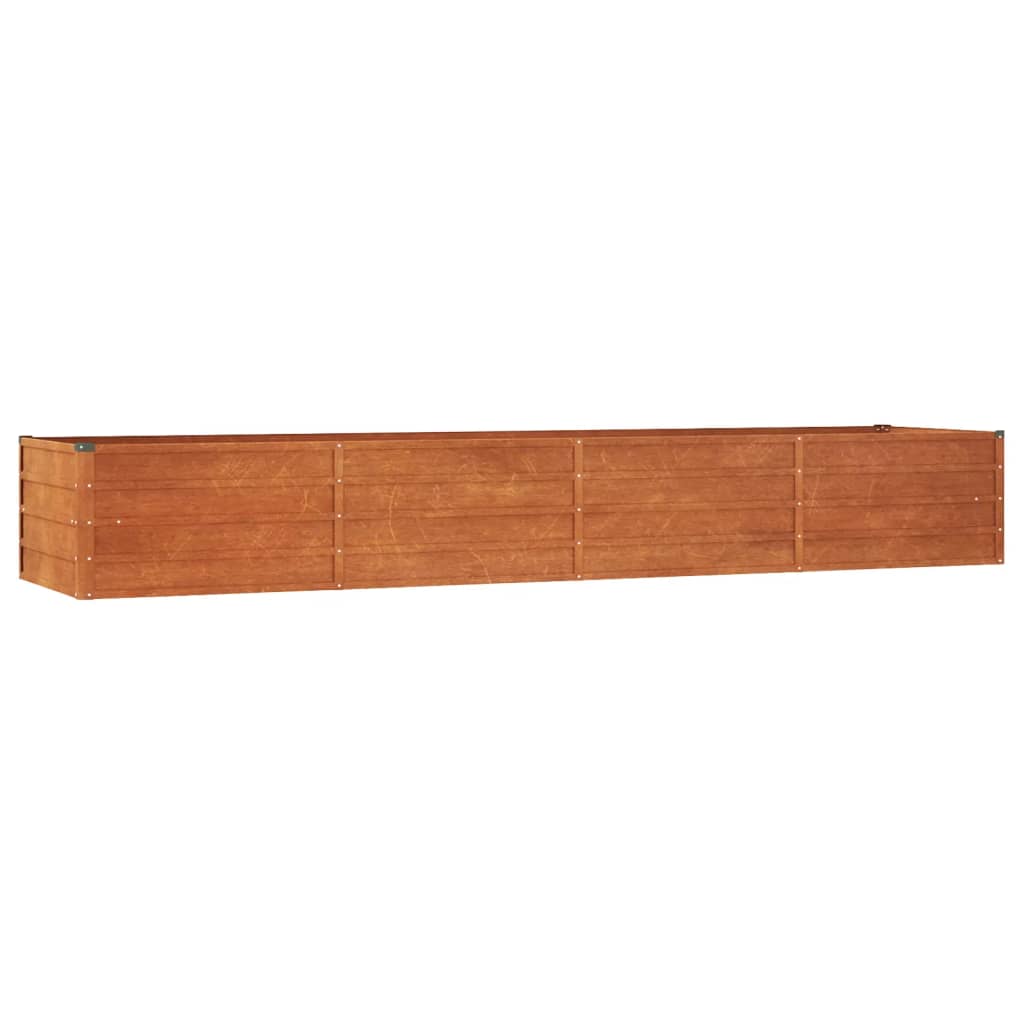 Letto Rialzato da Giardino Ruggine 320x80x45 cm Acciaio Corten - homemem39