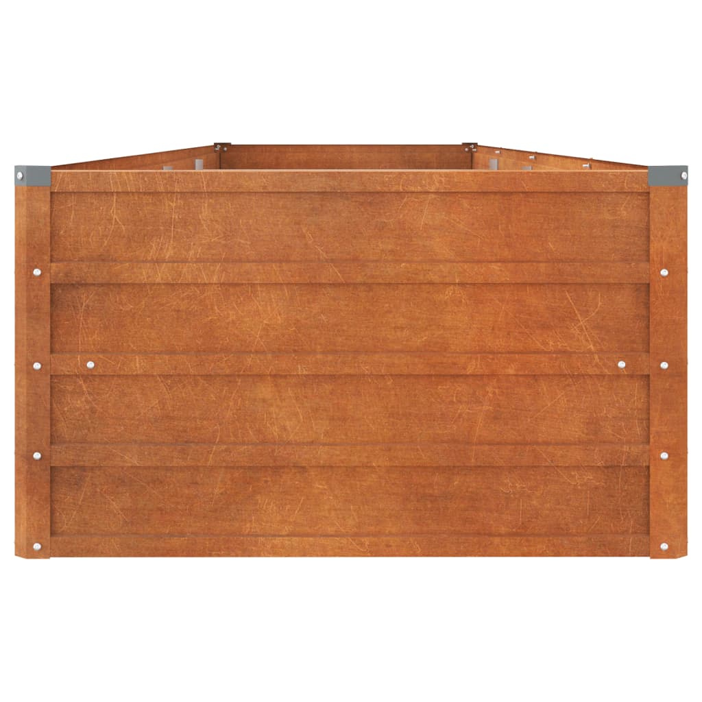 Letto Rialzato da Giardino Ruggine 320x80x45 cm Acciaio Corten - homemem39