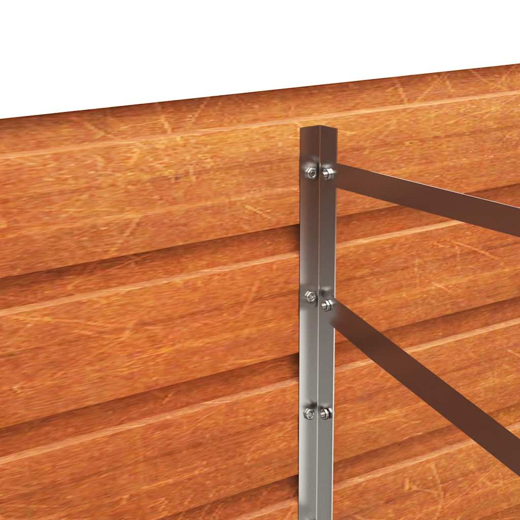 Letto Rialzato da Giardino Ruggine 320x80x45 cm Acciaio Corten - homemem39