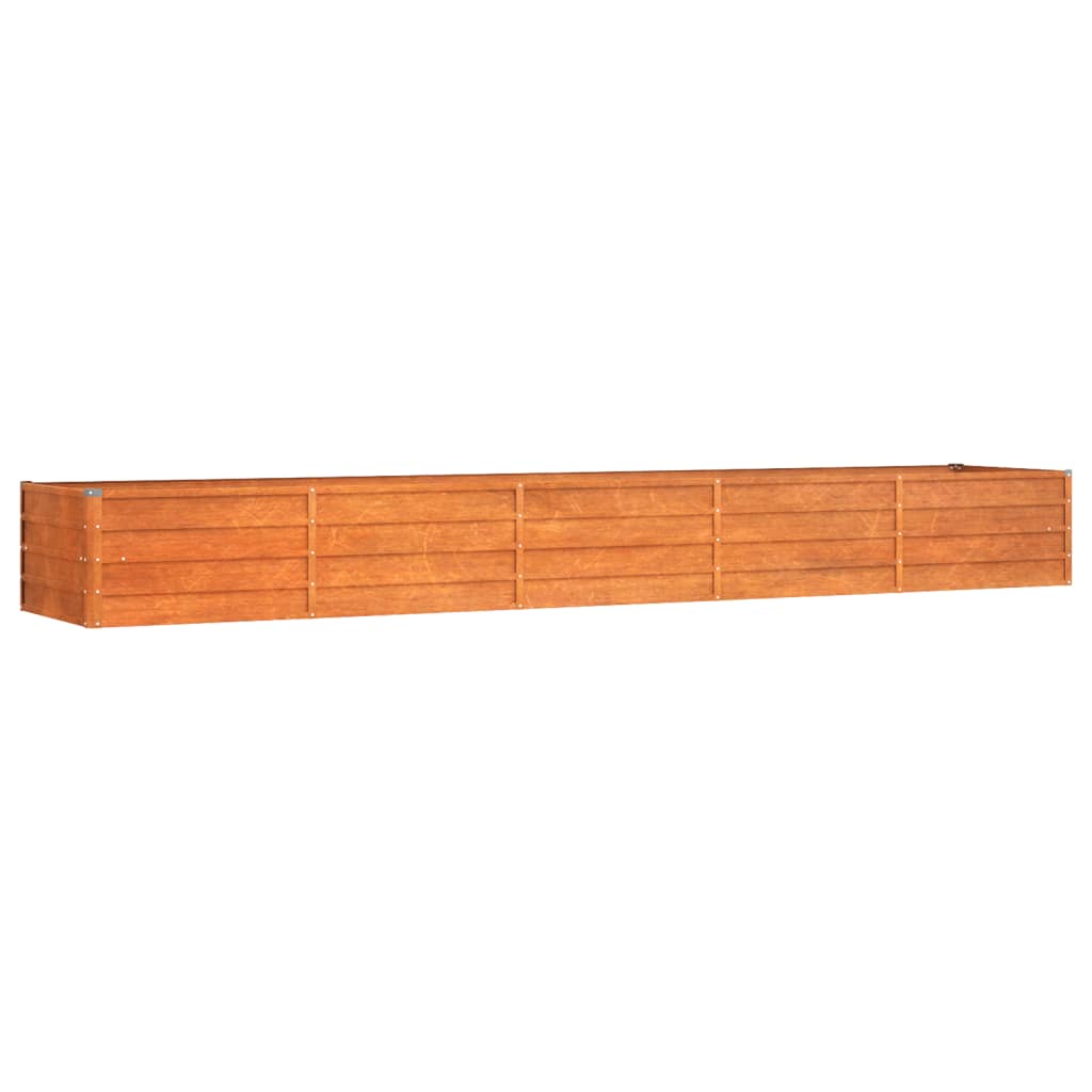 Letto Rialzato da Giardino Ruggine 400x80x45 cm Acciaio Corten - homemem39