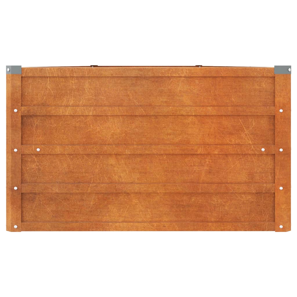 Letto Rialzato da Giardino Ruggine 400x80x45 cm Acciaio Corten - homemem39