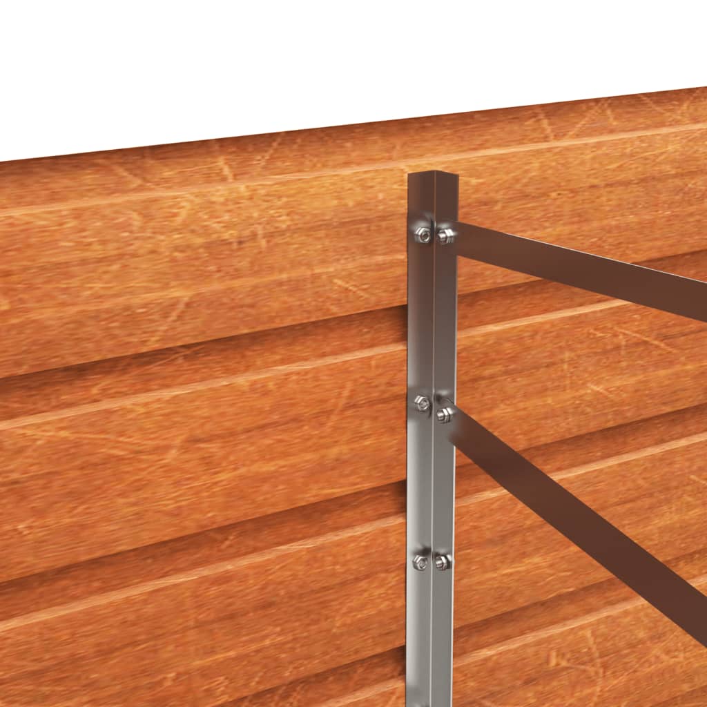 Letto Rialzato da Giardino Ruggine 400x80x45 cm Acciaio Corten - homemem39