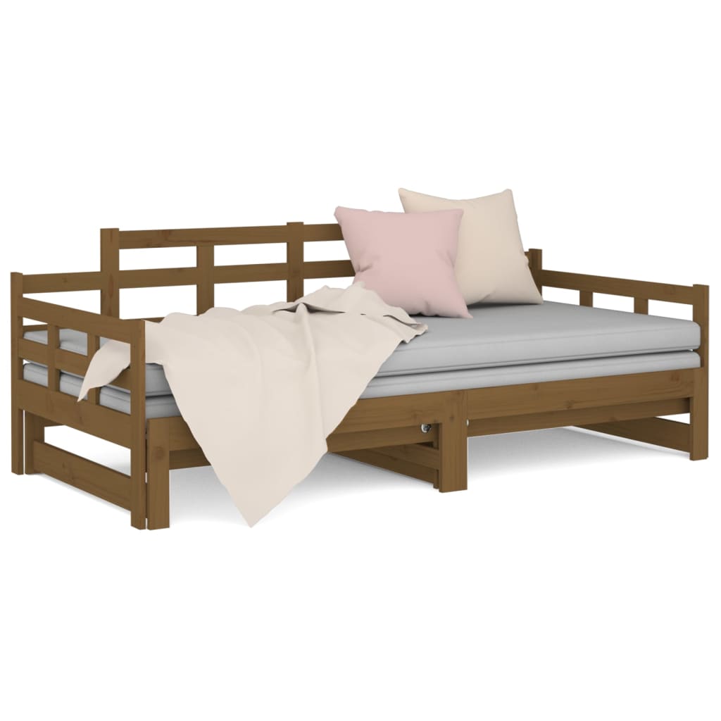 Dormeuse Estraibile senza Materasso Marrone Ambra 2x(90x200) cm - homemem39