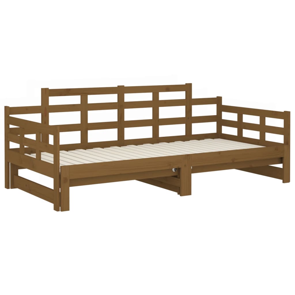 Dormeuse Estraibile senza Materasso Marrone Ambra 2x(90x200) cm - homemem39