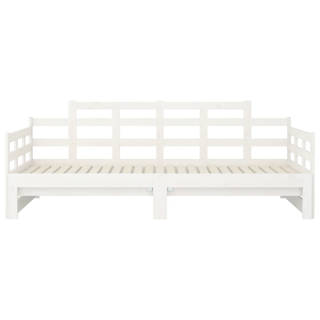 Dormeuse Estraibile Bianca Legno Massello di Pino 2x(90x190) cm - homemem39