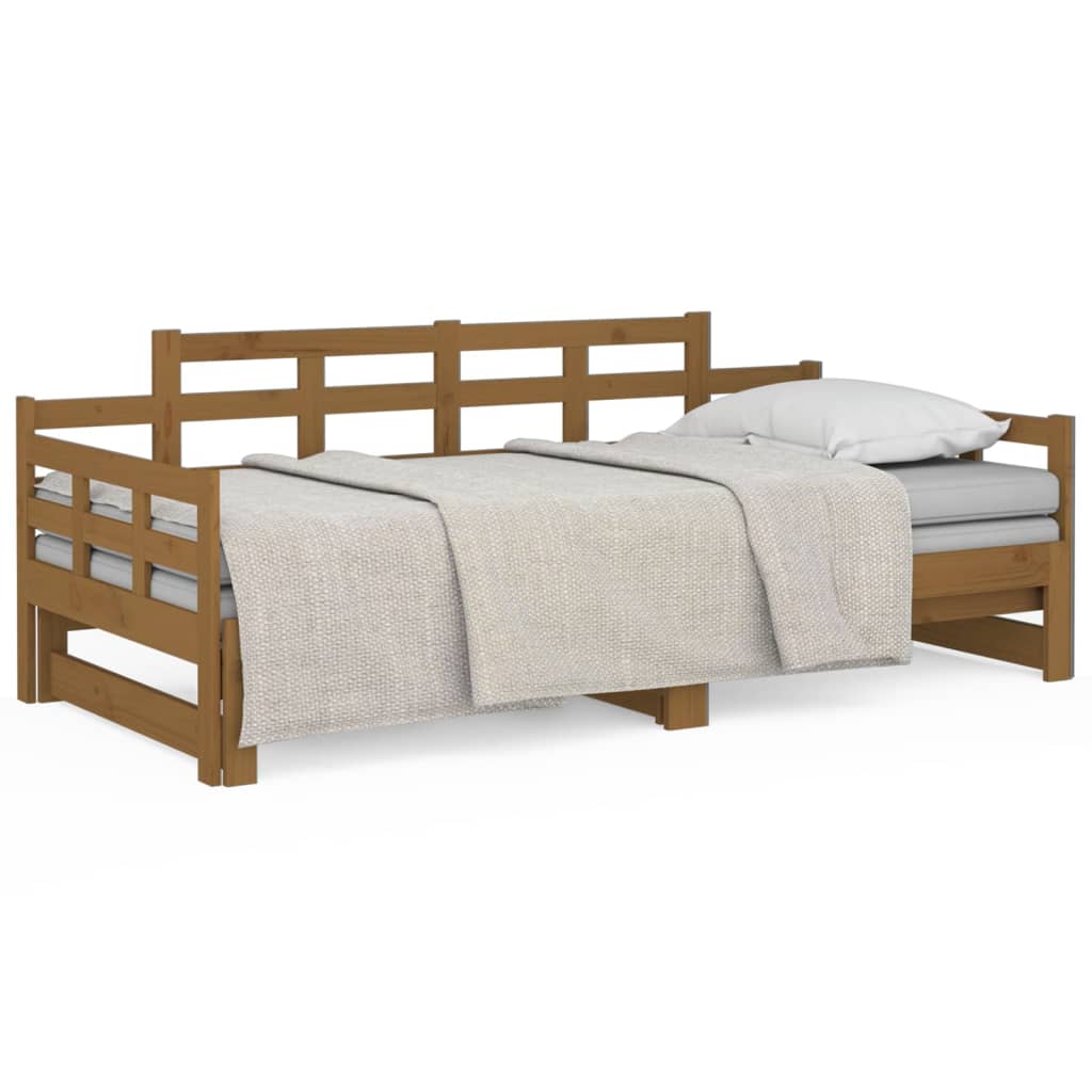 Dormeuse Estraibile Ambra Legno Massello di Pino 2x(90x190)cm - homemem39