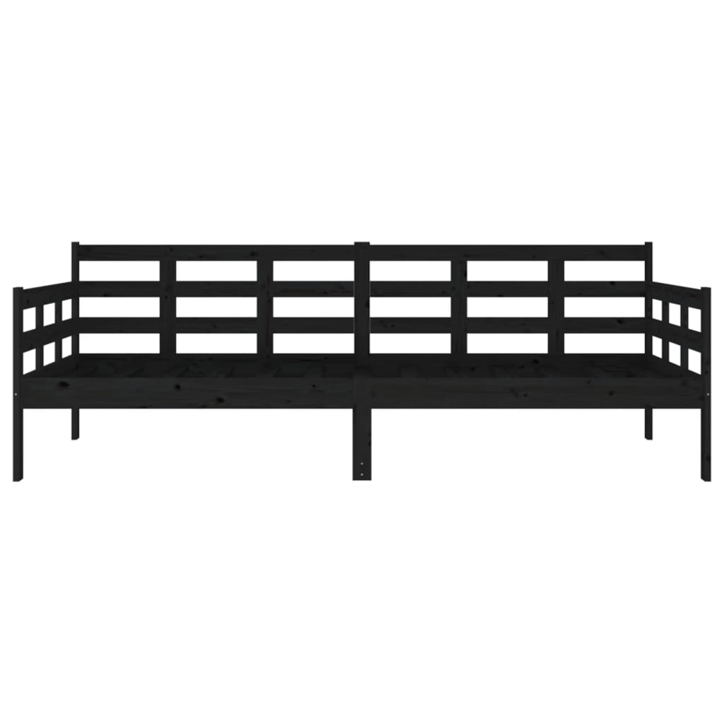 Dormeuse Nera in Legno Massello di Pino 90x200 cm - homemem39