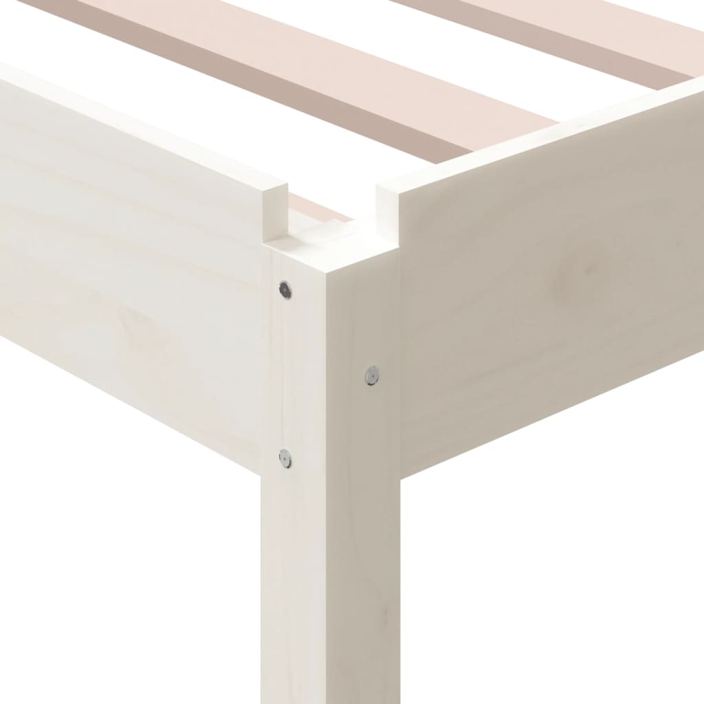Letto Impilabile Bianco 90x190 cm in Legno Massello di Pino | homemem39