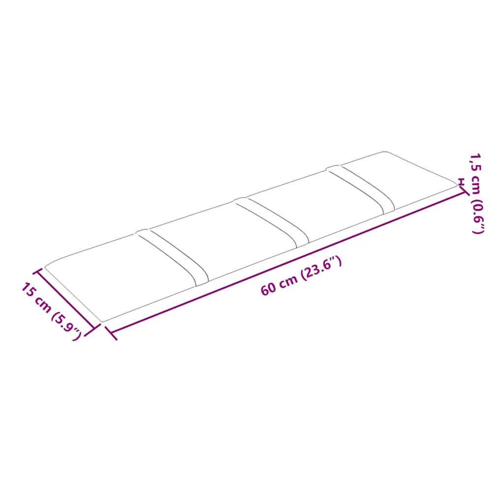 Pannelli Murali 12 pz Marroni 60x15 cm Velluto 1,08 m²