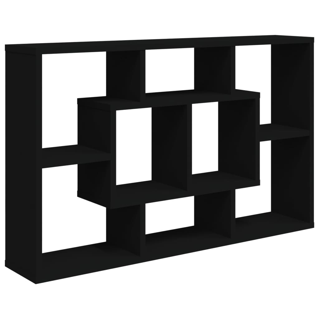 Scaffale a Parete Nero 85x16x52,5 cm in Legno Multistrato - homemem39
