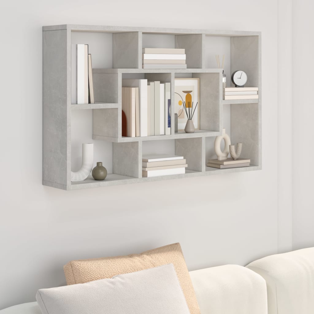 Mensola a Muro Grigio Cemento 85x16x52,5cm in Legno Multistrato - homemem39
