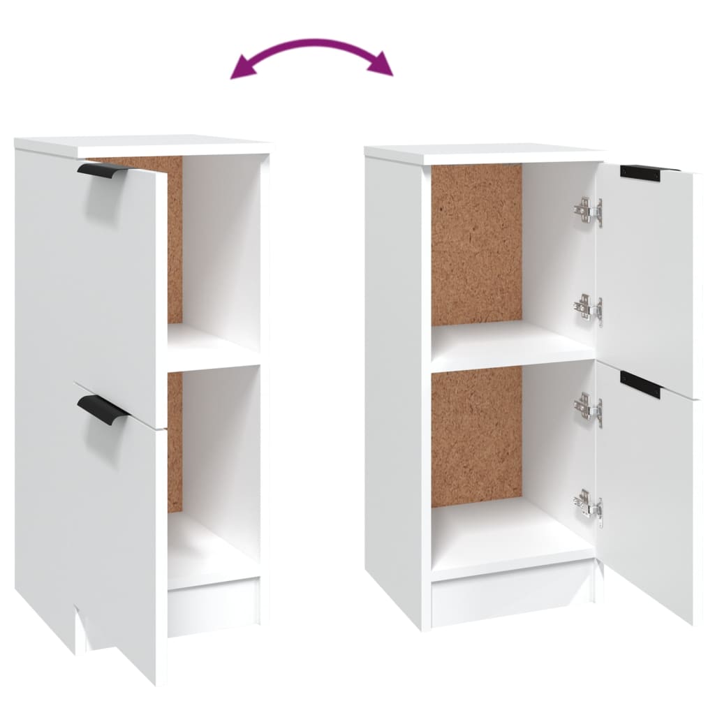 Credenze 2 pz Bianche 30x30x70 cm in Legno Multistrato - homemem39