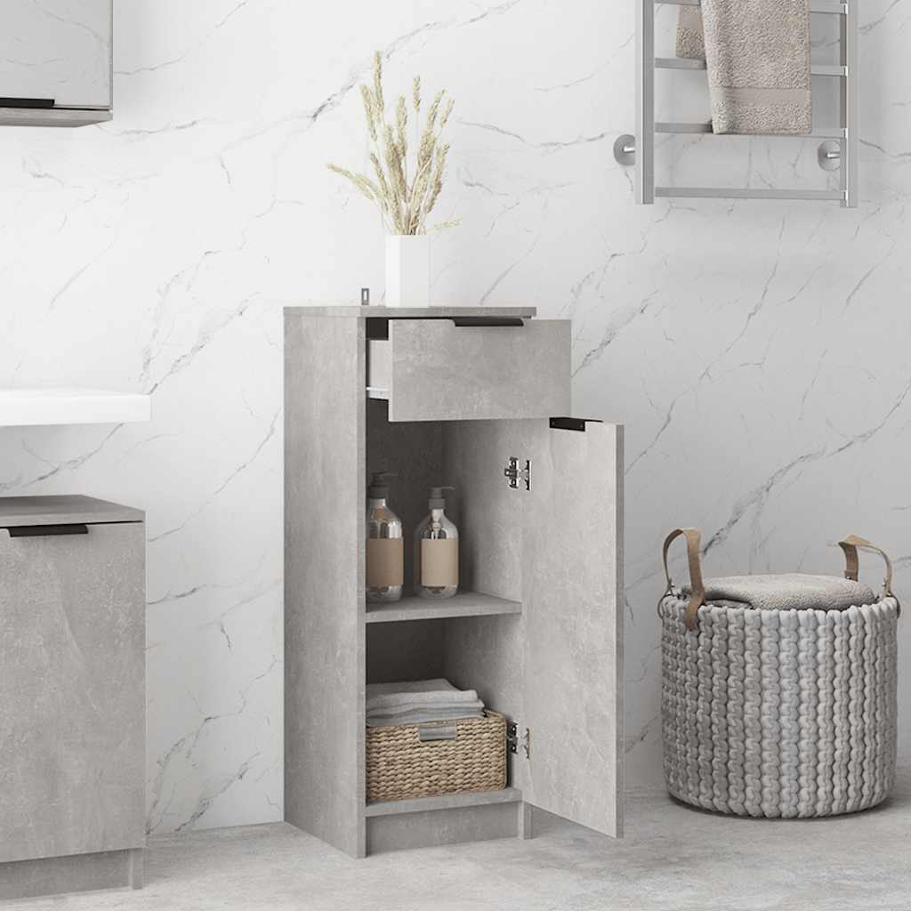 Armadio da Bagno Grigio Cemento 32x34x90cm in Legno Multistrato - homemem39