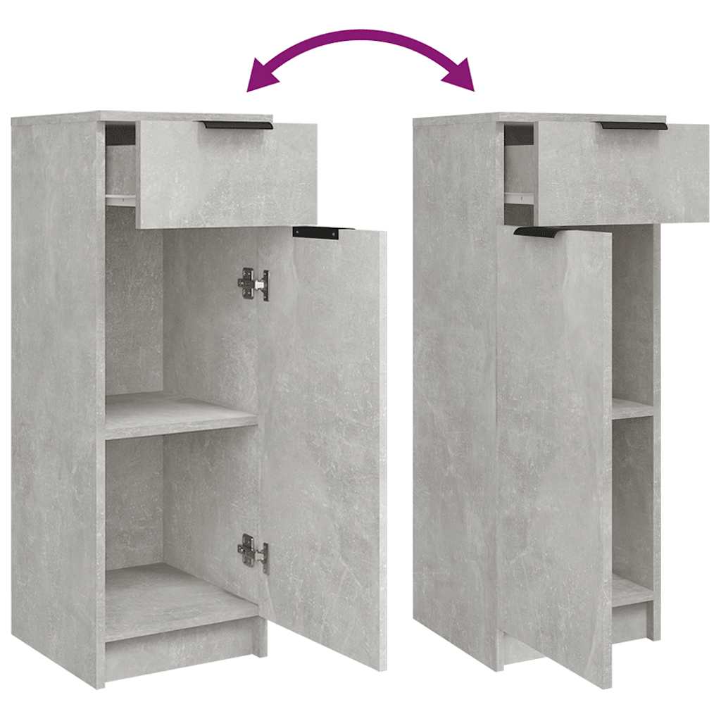 Armadio da Bagno Grigio Cemento 32x34x90cm in Legno Multistrato - homemem39