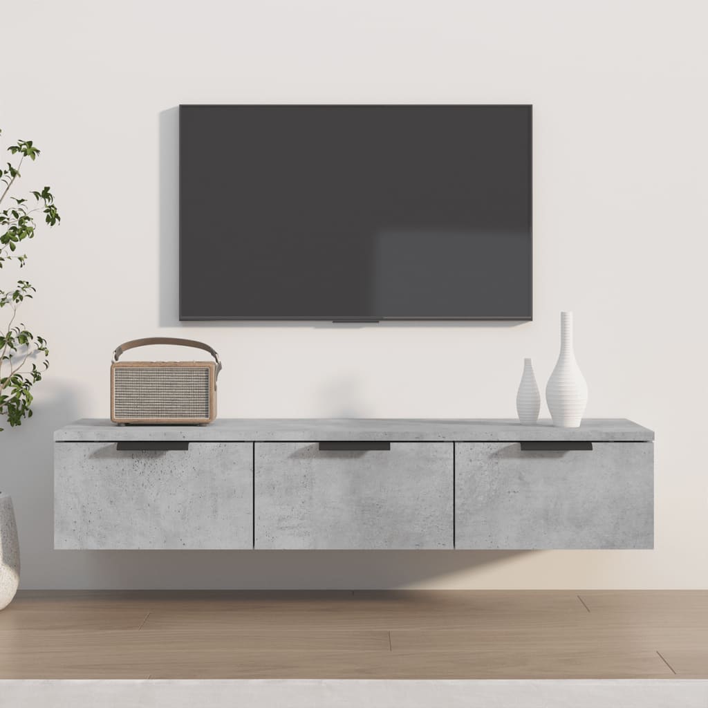 Armadietto a Muro Grigio Cemento 102x30x20 cm Legno Multistrato - homemem39