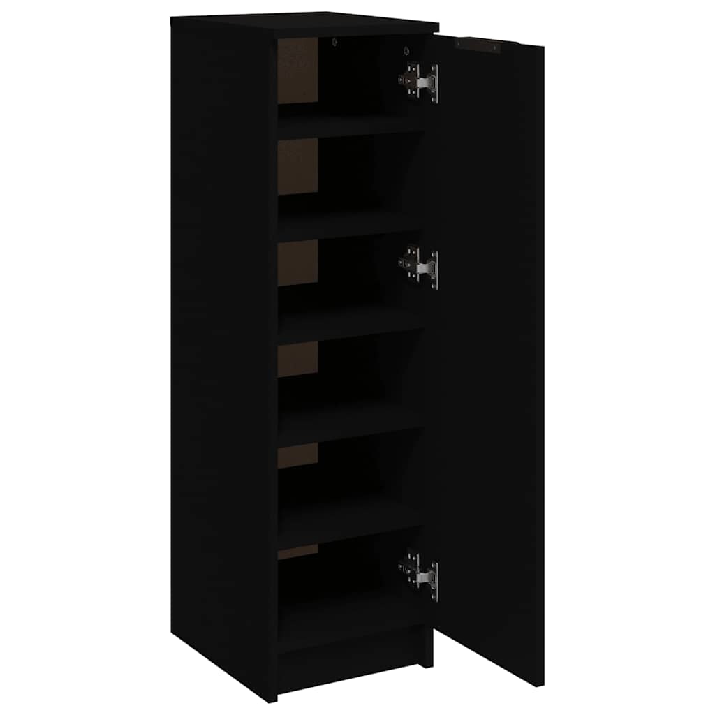Scarpiera Nera 30x35x100 cm in Legno Multistrato - homemem39