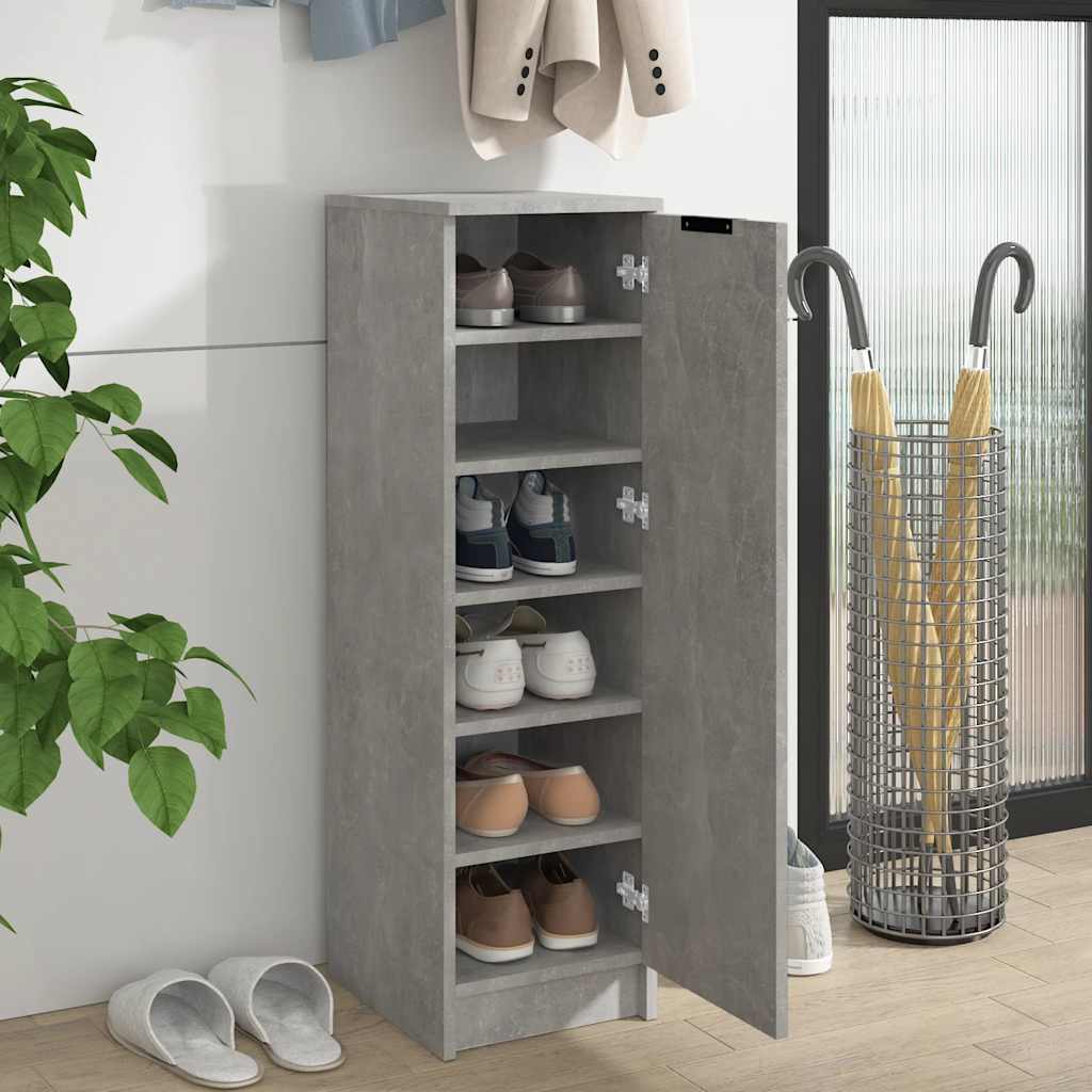 Scarpiera Grigio Cemento 30x35x100 cm in Legno Multistrato - homemem39