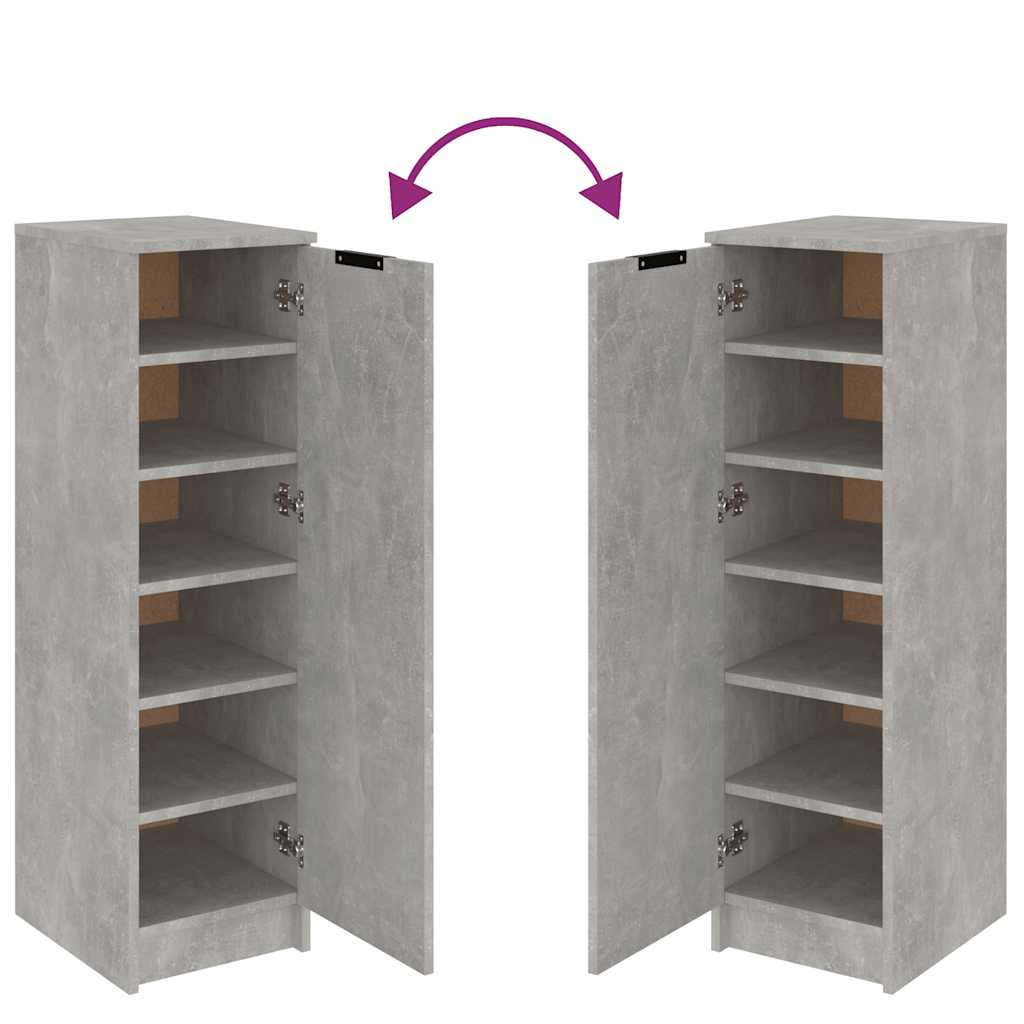 Scarpiera Grigio Cemento 30x35x100 cm in Legno Multistrato - homemem39