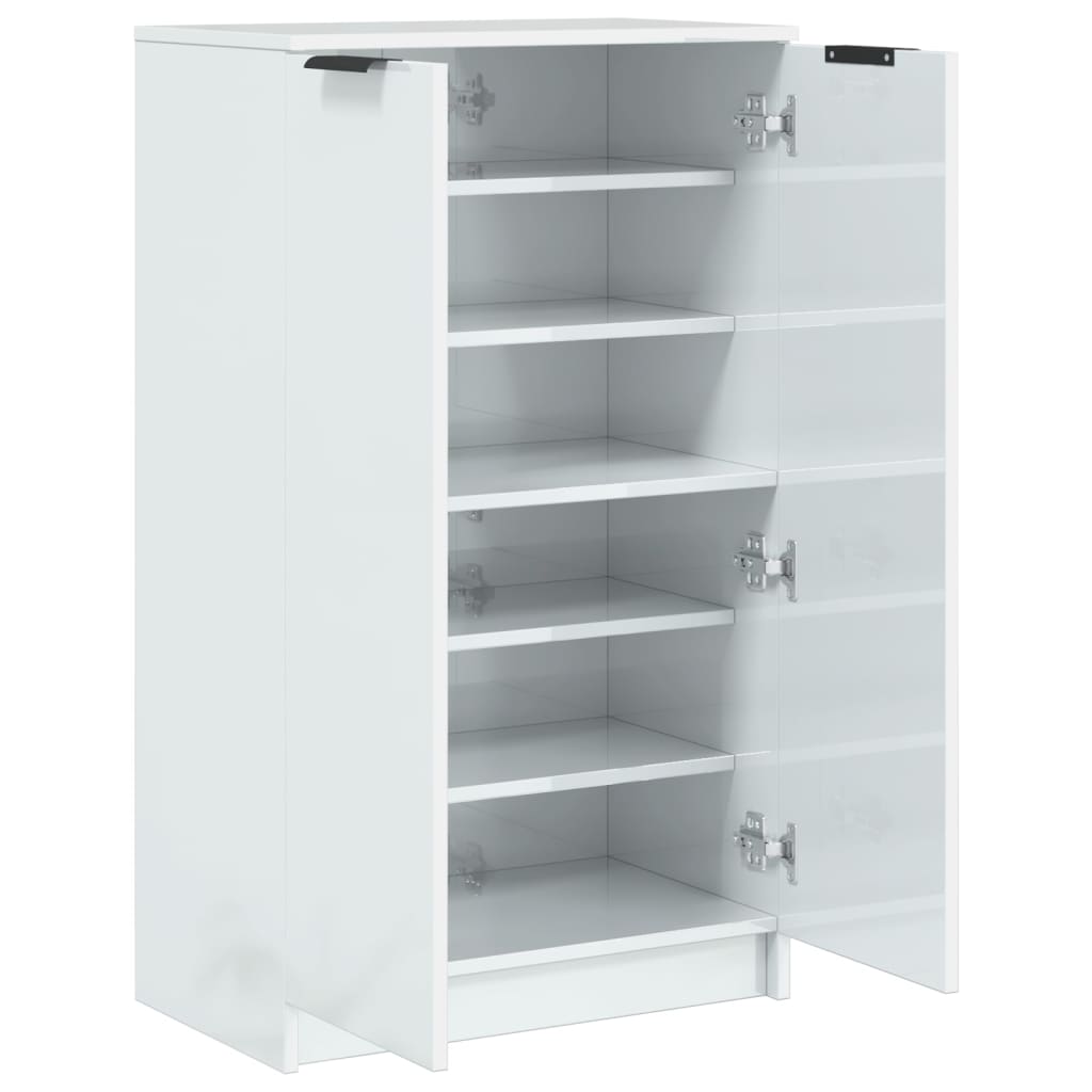 Scarpiera Bianco Lucido 59x35x100,5 cm in Legno Multistrato - homemem39