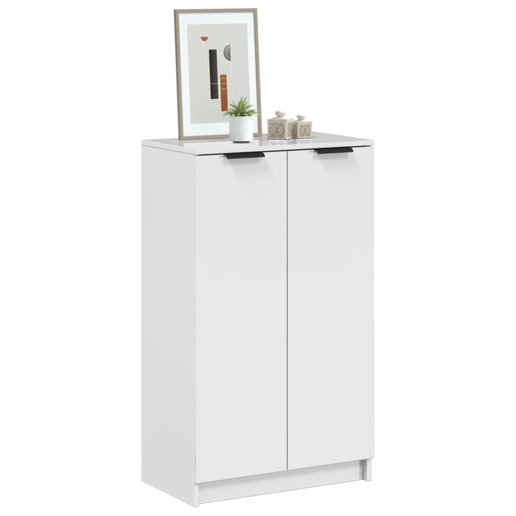 Scarpiera Bianco Lucido 59x35x100,5 cm in Legno Multistrato - homemem39