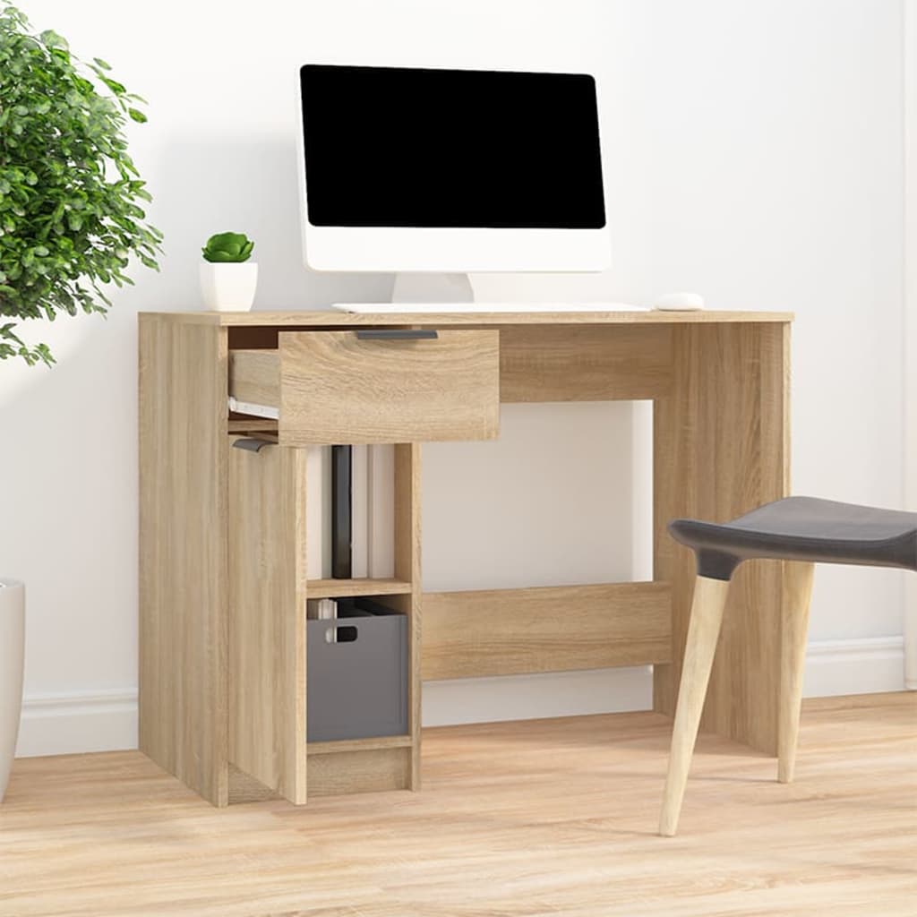 Scrivania Rovere Sonoma 100x50x75 cm in Legno Multistrato - homemem39