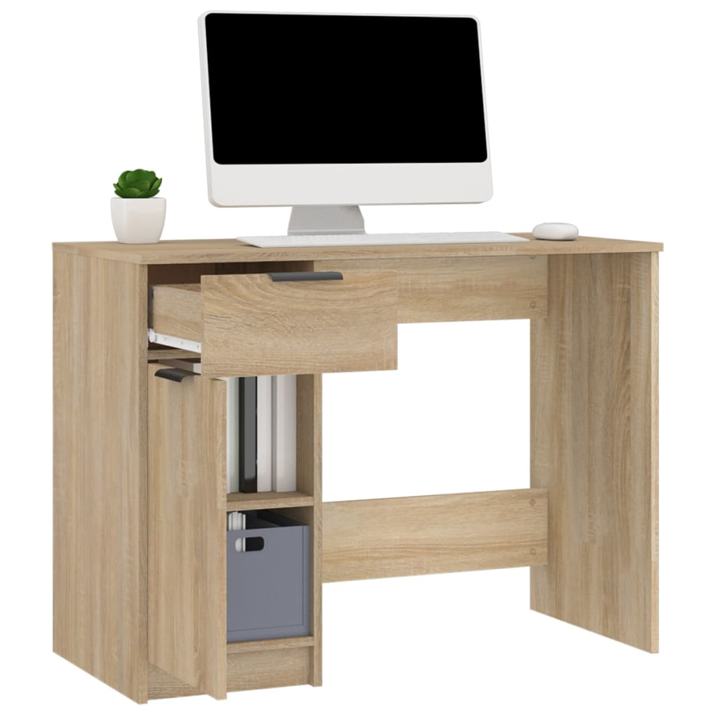 Scrivania Rovere Sonoma 100x50x75 cm in Legno Multistrato - homemem39