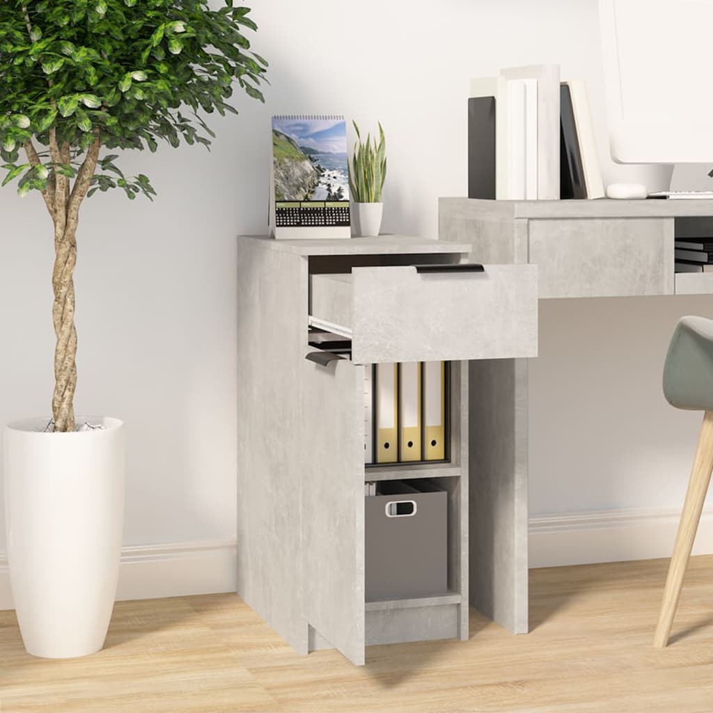 Armadietto da Scrivania Grigio Cemento 33,5x50x75 cm Legno - homemem39