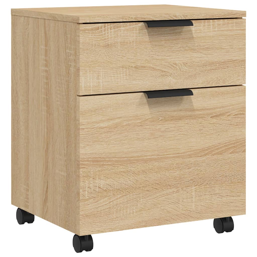 Schedario con Ruote Rovere Sonoma 45x38x54 cm Legno Multistrato - homemem39