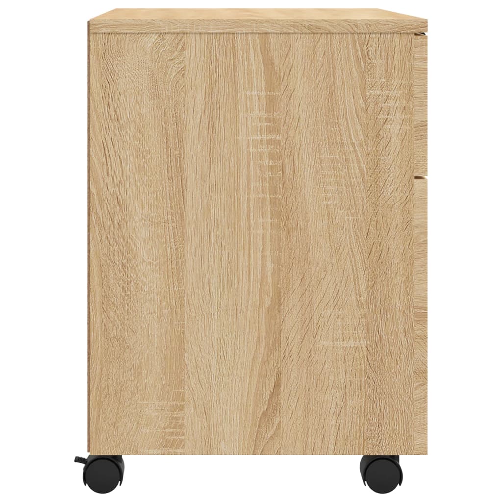 Schedario con Ruote Rovere Sonoma 45x38x54 cm Legno Multistrato - homemem39
