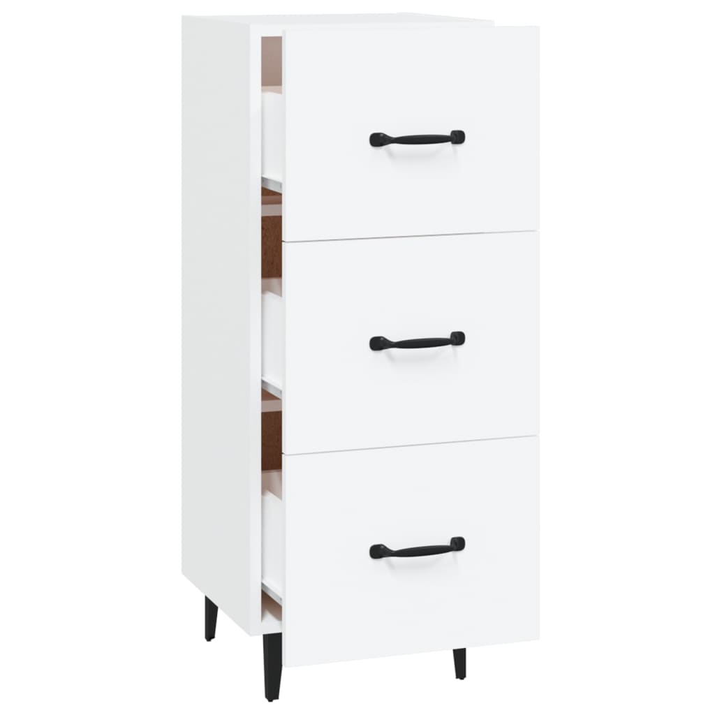 Credenza Bianca 34,5x34x90 cm in Legno Multistrato - homemem39