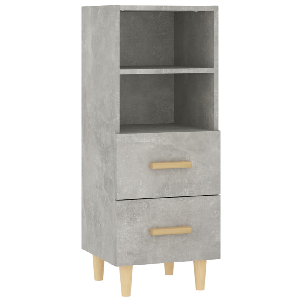 Credenza Grigio Cemento 34,5x34x90 cm in Legno Multistrato