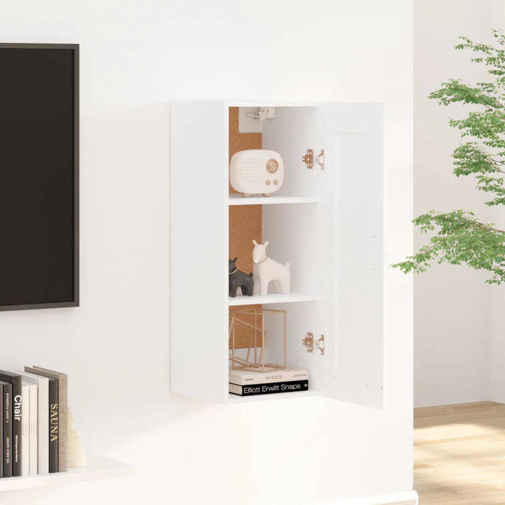 Armadietto a Muro Bianco 35x34x90 cm in Legno Multistrato - homemem39