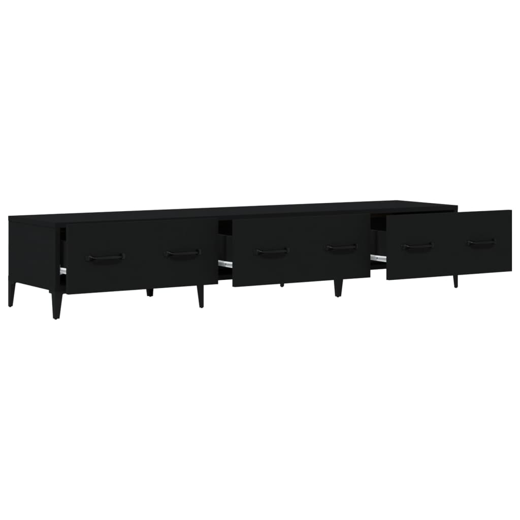 Mobile Porta TV Nero 150x34,5x30 cm in Legno Multistrato - homemem39