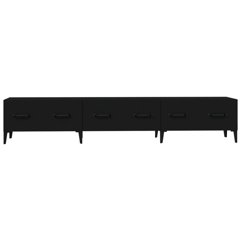 Mobile Porta TV Nero 150x34,5x30 cm in Legno Multistrato - homemem39