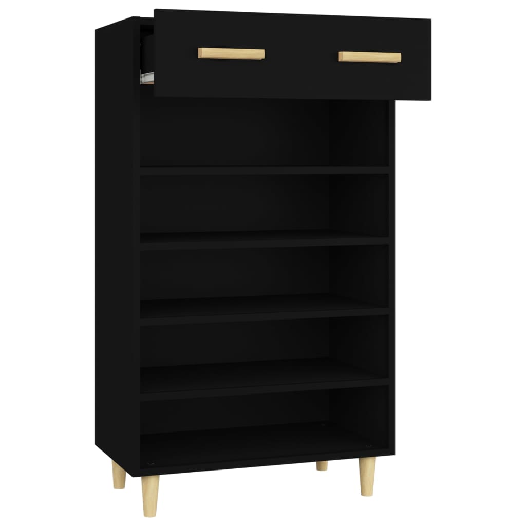 Scarpiera Nera 60x35x105 cm in Legno Multistrato - homemem39