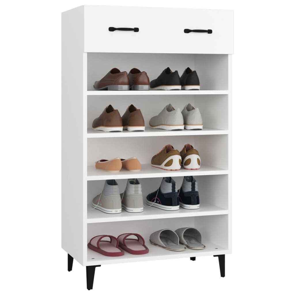 Scarpiera Bianca 60x35x105 cm in Legno Multistrato - homemem39