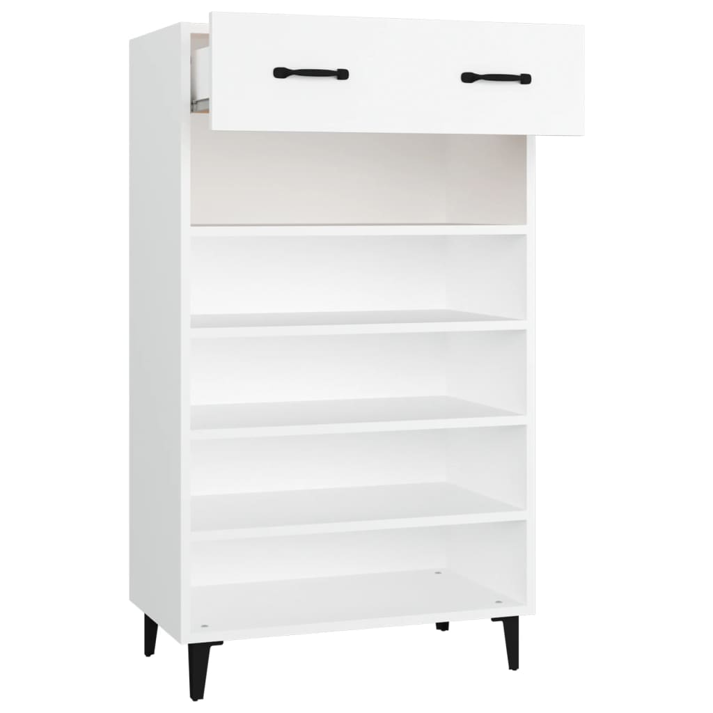Scarpiera Bianca 60x35x105 cm in Legno Multistrato - homemem39