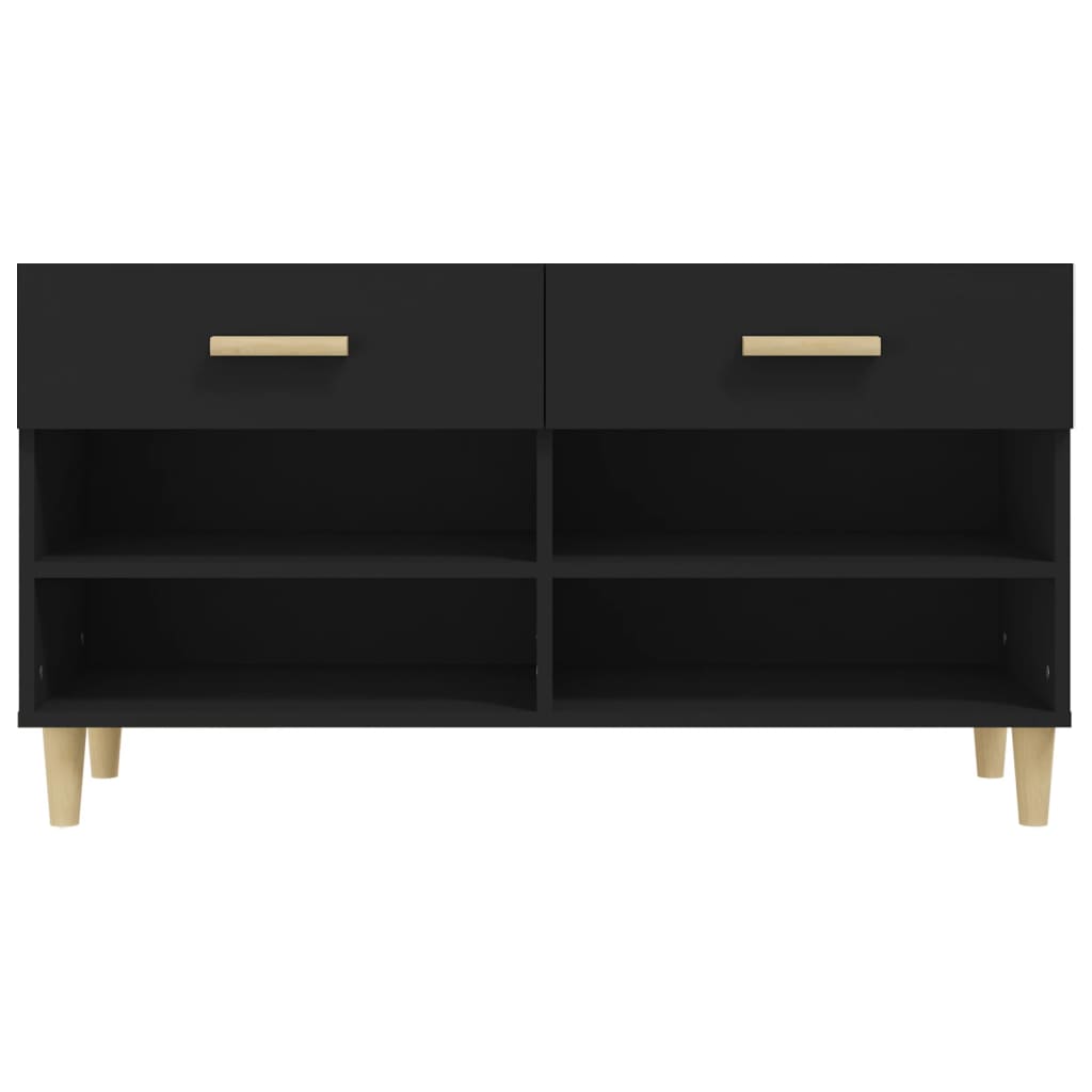 Scarpiera Nera 102x35x55 cm in Legno Multistrato - homemem39