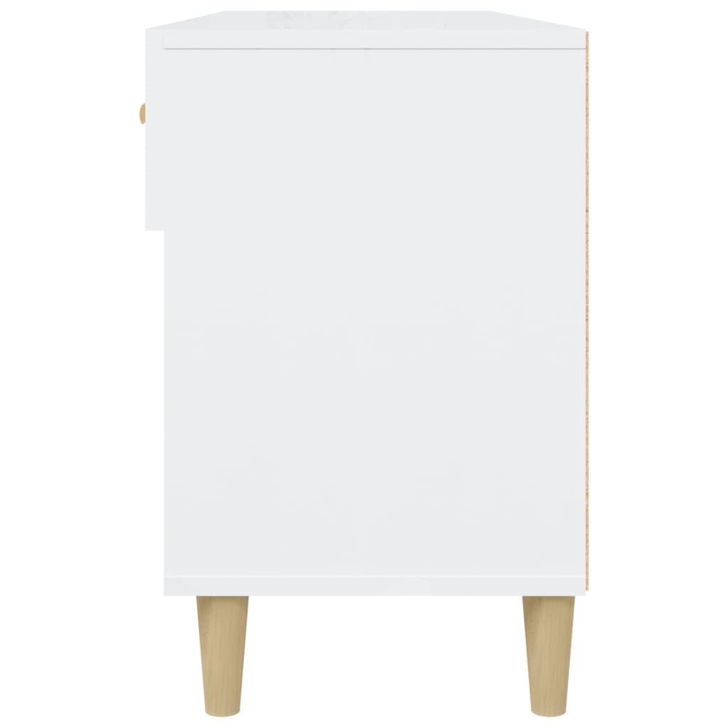 Scarpiera Bianco Lucido 102x35x55 cm in Legno Multistrato - homemem39