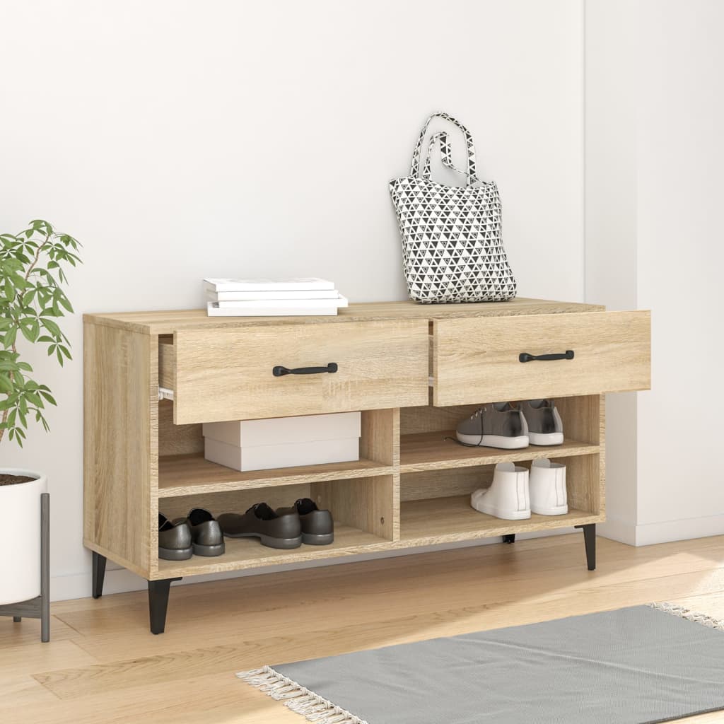 Scarpiera Rovere Sonoma 102x35x55 cm in Legno Multistrato - homemem39