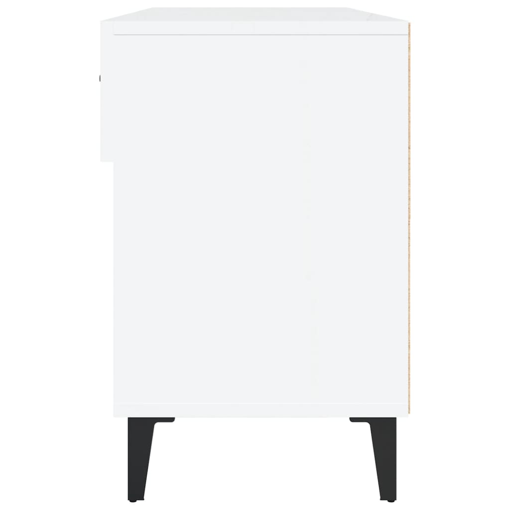Scarpiera Bianco Lucido 102x35x55 cm in Legno Multistrato - homemem39