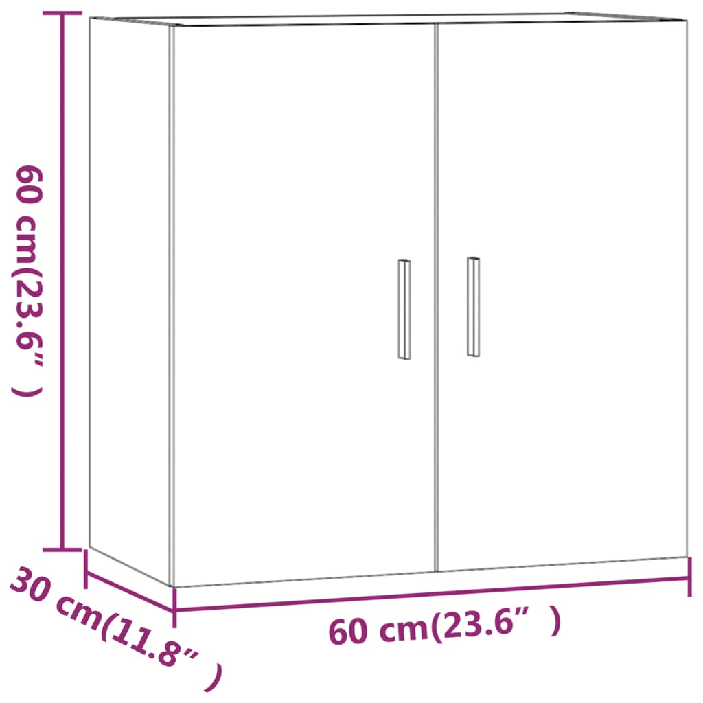 Armadietto a Muro Rovere Sonoma 60x30x60 cm Legno Multistrato - homemem39