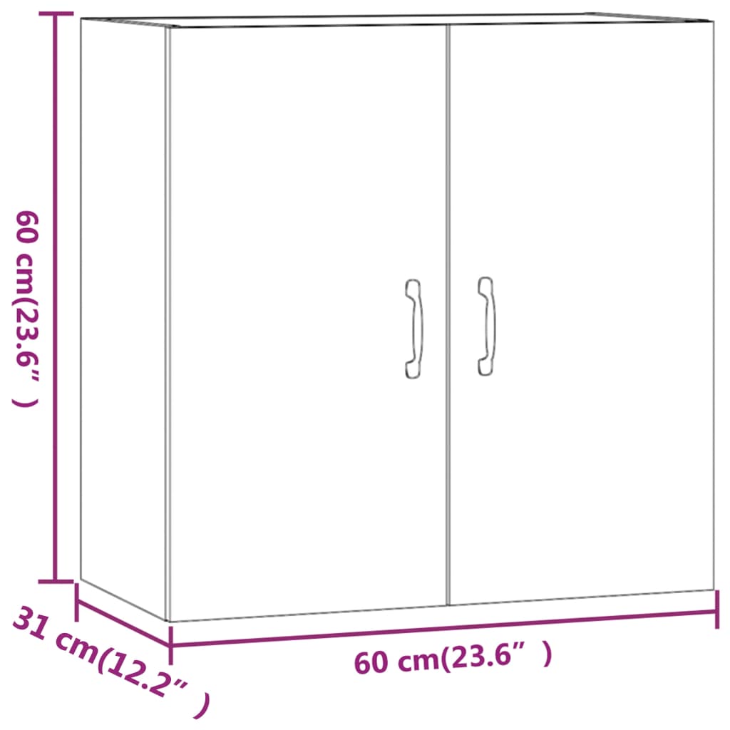 Armadietto a Muro Bianco 60x31x60 cm Legno Multistrato