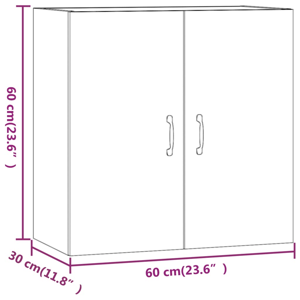 Armadietto a Muro Rovere Sonoma 60x31x60 cm Legno Multistrato | homemem39
