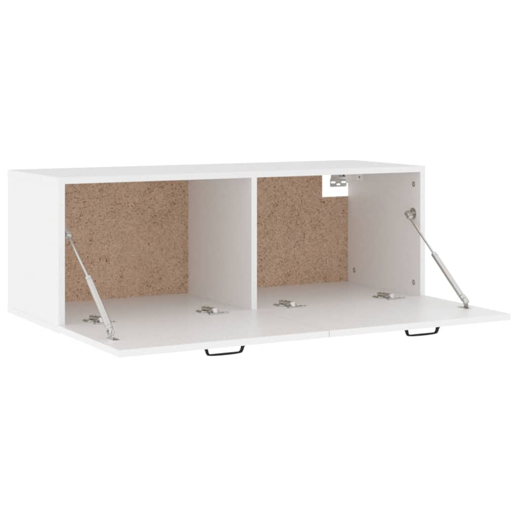 Mobile Pensile Bianco 100x36,5x35 cm Legno Multistrato - homemem39